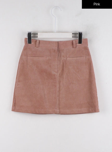 corduroy-mid-waist-mini-skirt-id315 / Pink