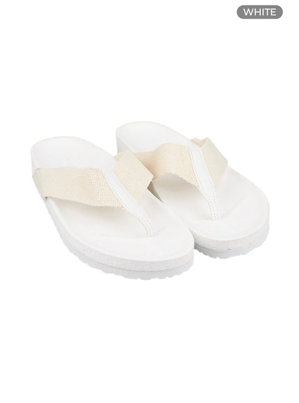 mens-solid-slides-ig402 / White