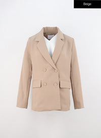 tailored-double-button-jacket-and-pants-set-in308 / Beige