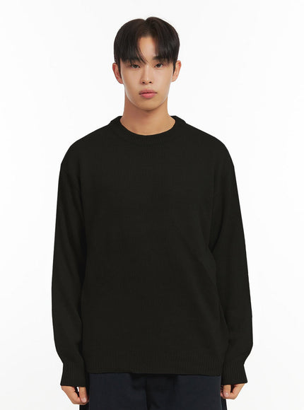 mens-cozyknit-round-neck-sweater-id413 / Black