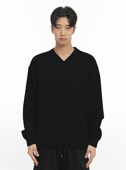 mens-softtouch-v-neck-sweater-id413 / Black