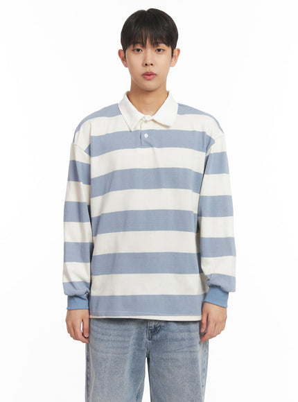 mens-striped-long-sleeve-collared-shirt-im514 / light blue