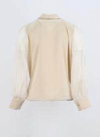 mesh-sleeve-blouse-iy326