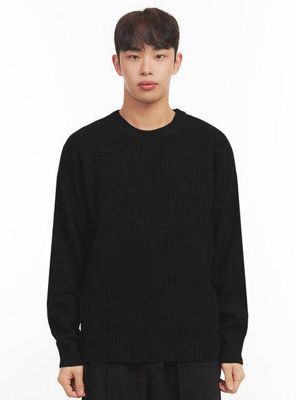 Men's Round Neck Ribbed Sweater IF521