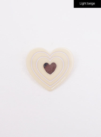 multi-heart-hair-clips-ij419 / Light beige