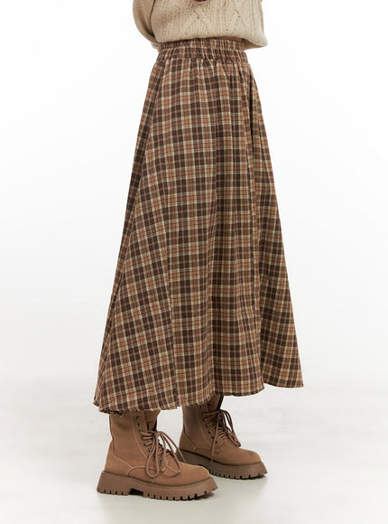 checkered-print-flared-maxi-skirt-cn426