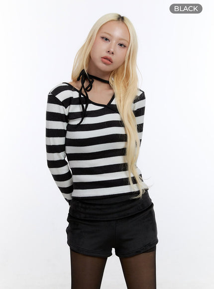 unbalanced-strip-v-neck-sleeve-crop-co419