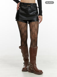 faux-leather-layered-shorts-ou404