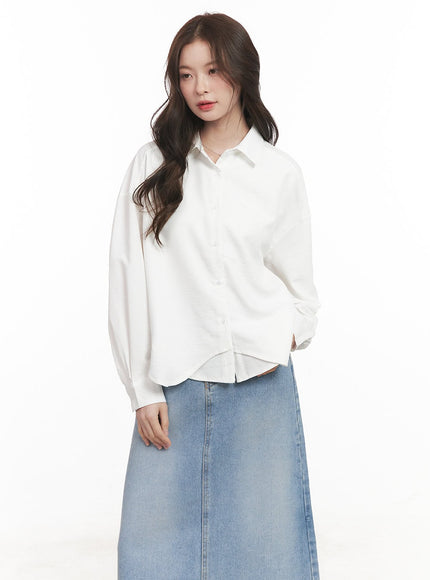 Loose-Fit Layered Collared Shirt CM511