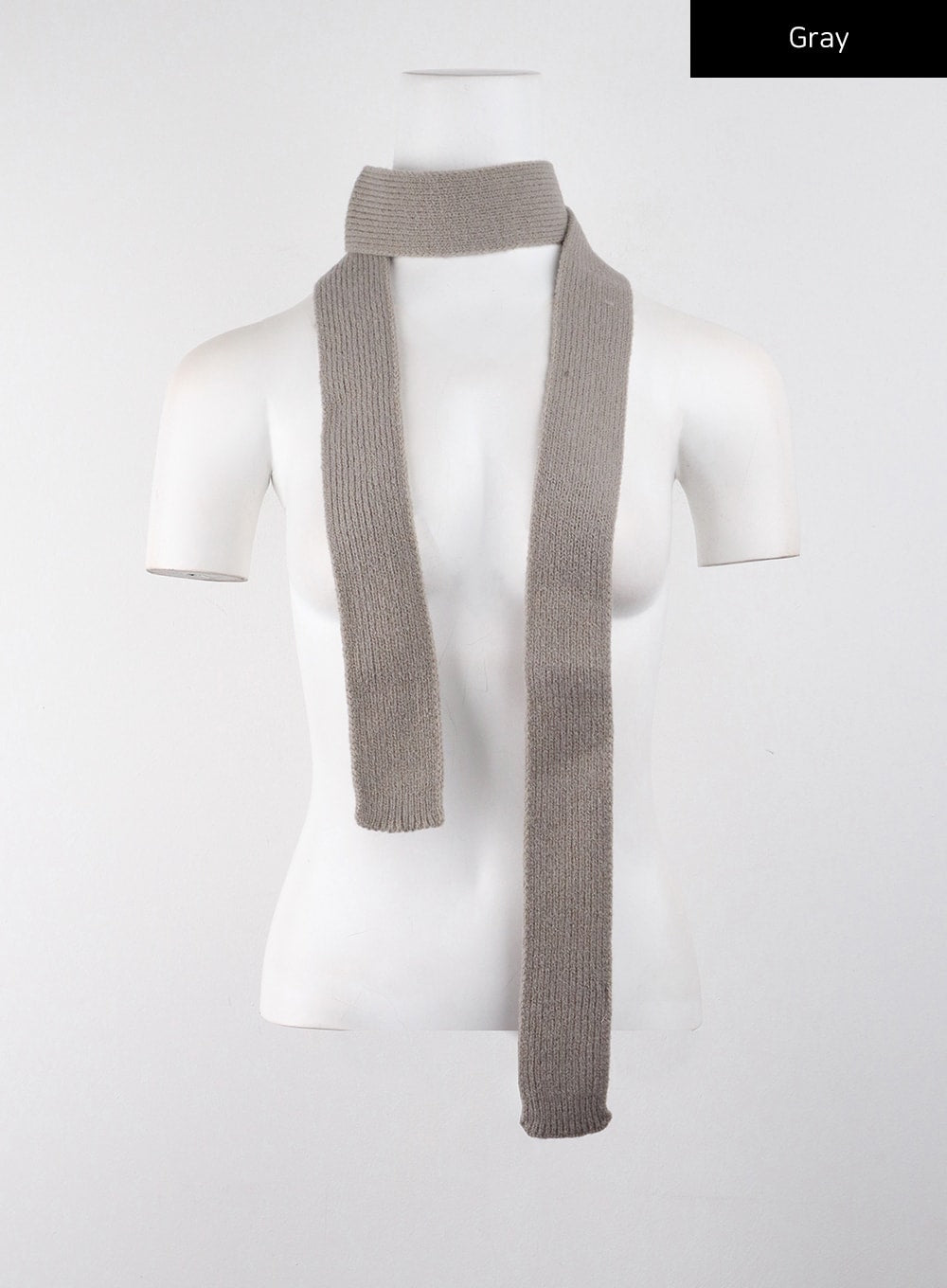 solid-slender-scarf-cj405 / Gray