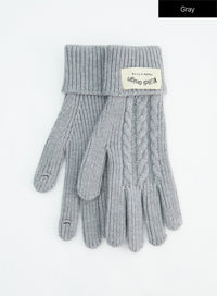 cable-knit-gloves-in317 / Gray