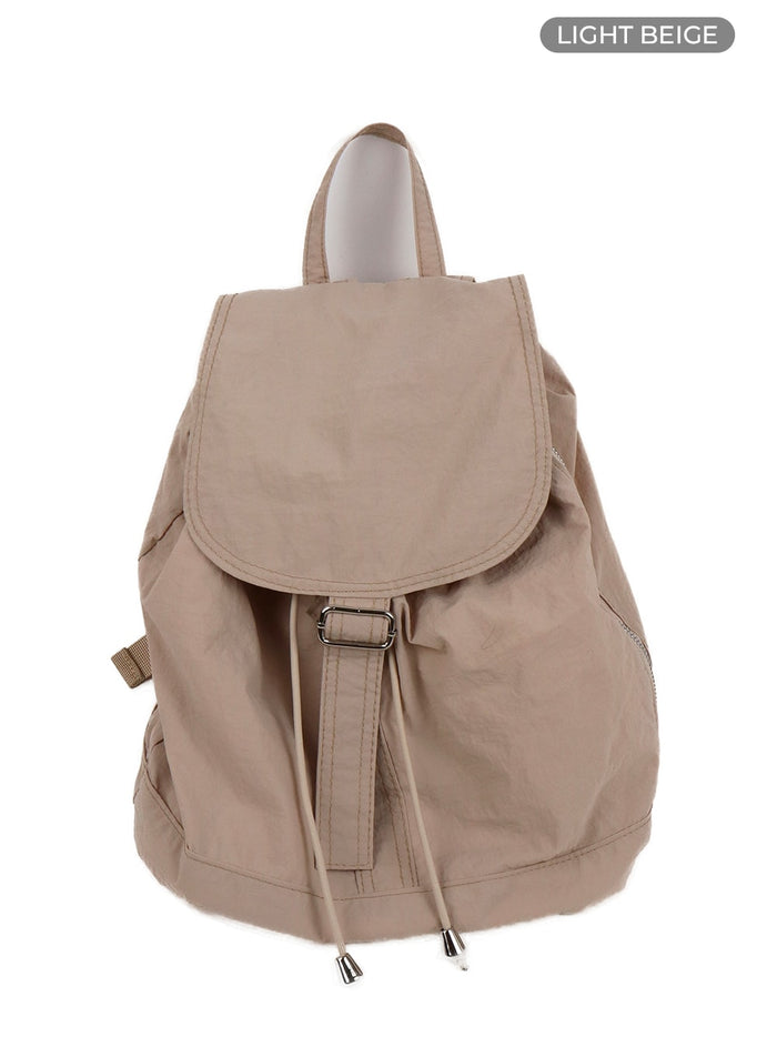 nylon-buckle-backpack-cf426 / Light beige