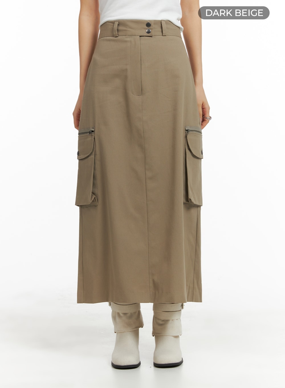 two-button-cargo-maxi-skirt-cm422