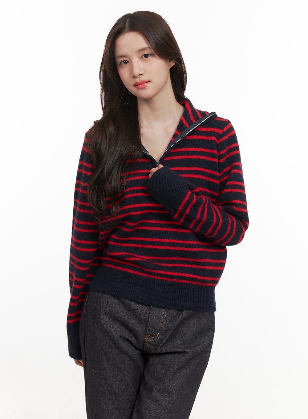 Striped Half-Zip Sweater CJ515