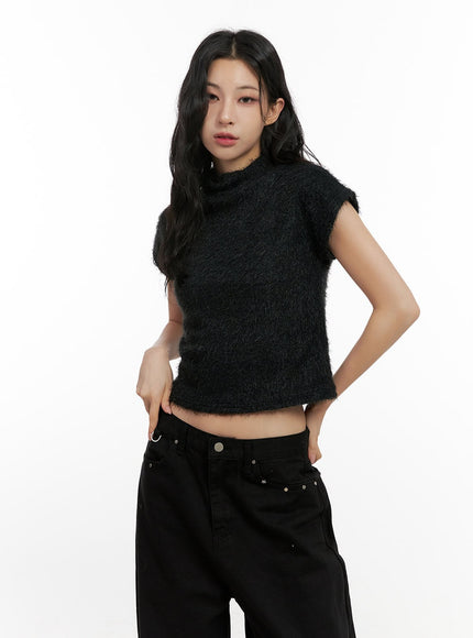 chic-turtle-neck-crop-tee-cn416 / Black