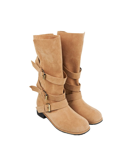 buckled-faux-leather-boots-cn426