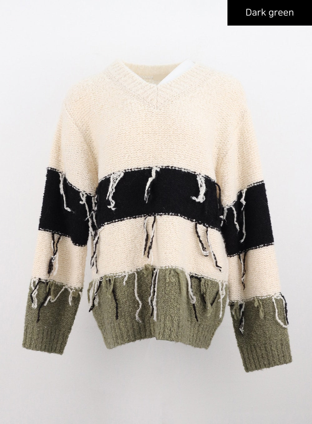 v-neck-tassel-stripe-sweater-co330
