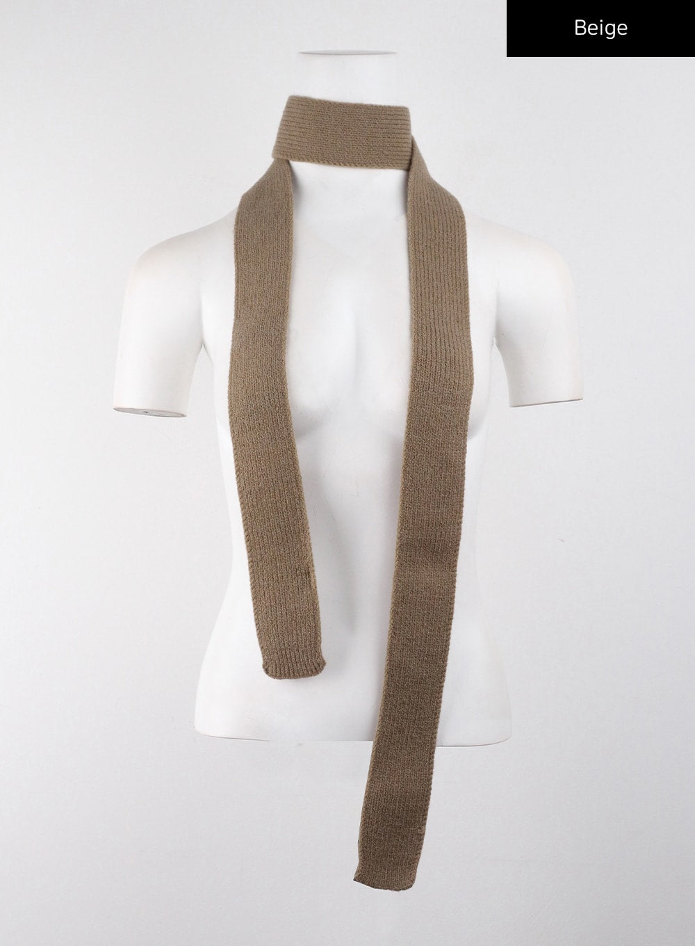 solid-slender-scarf-cj405 / Beige