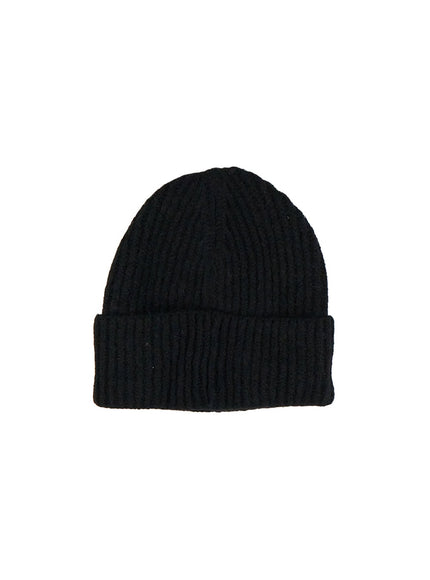 solid-knit-beanie-cn426 / Black