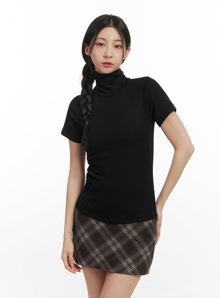 turtle-neck-slim-fit-tshirt-cn428 / Black