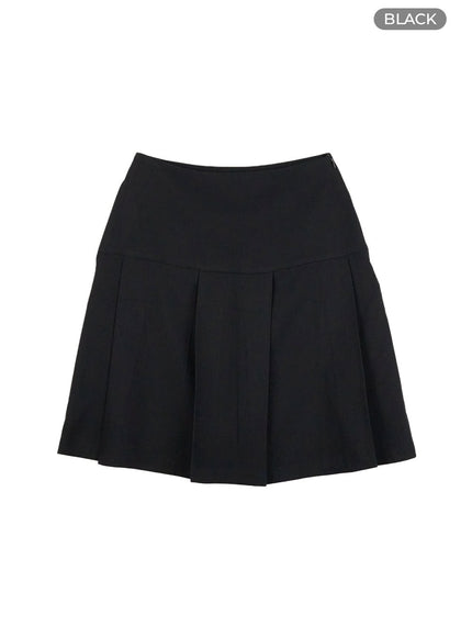 minimal-pleated-midi-skirt-cl415 / Black