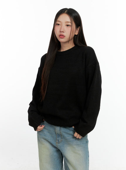 cozyknit-round-neck-sweater-cn411 / Black