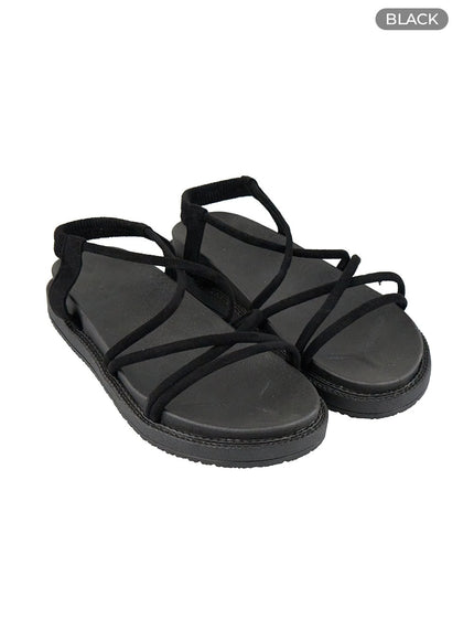 multi-strap-flat-sandals-oy427 / Black