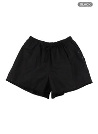 striped-drawstring-shorts-oa416 / Black
