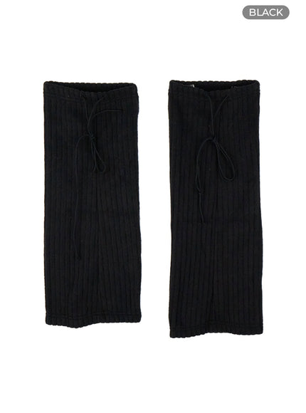 tied-knit-leg-warmers-os409 / Black