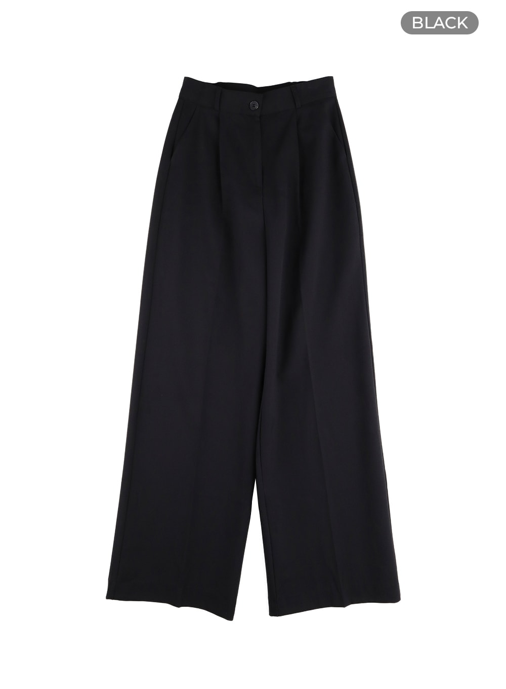 solid-wide-trousers-om412 / Black