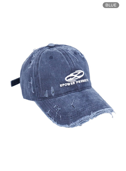 distressed-embroidered-cap-co426 / Blue