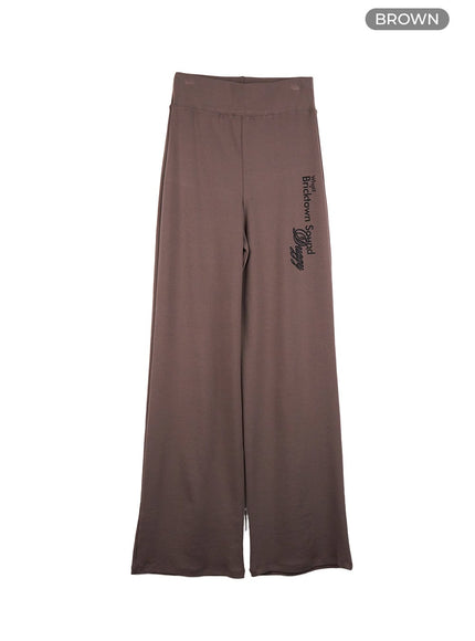 straight-fit-printed-sweatpants-co418 / Brown