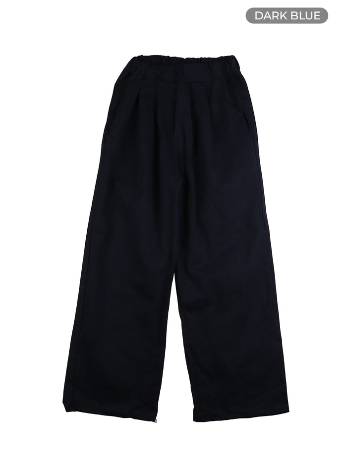 pintuck-wide-leg-trousers-oa419 / Dark blue