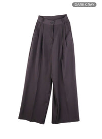 high-waist-wide-fit-trousers-oa415 / Dark gray