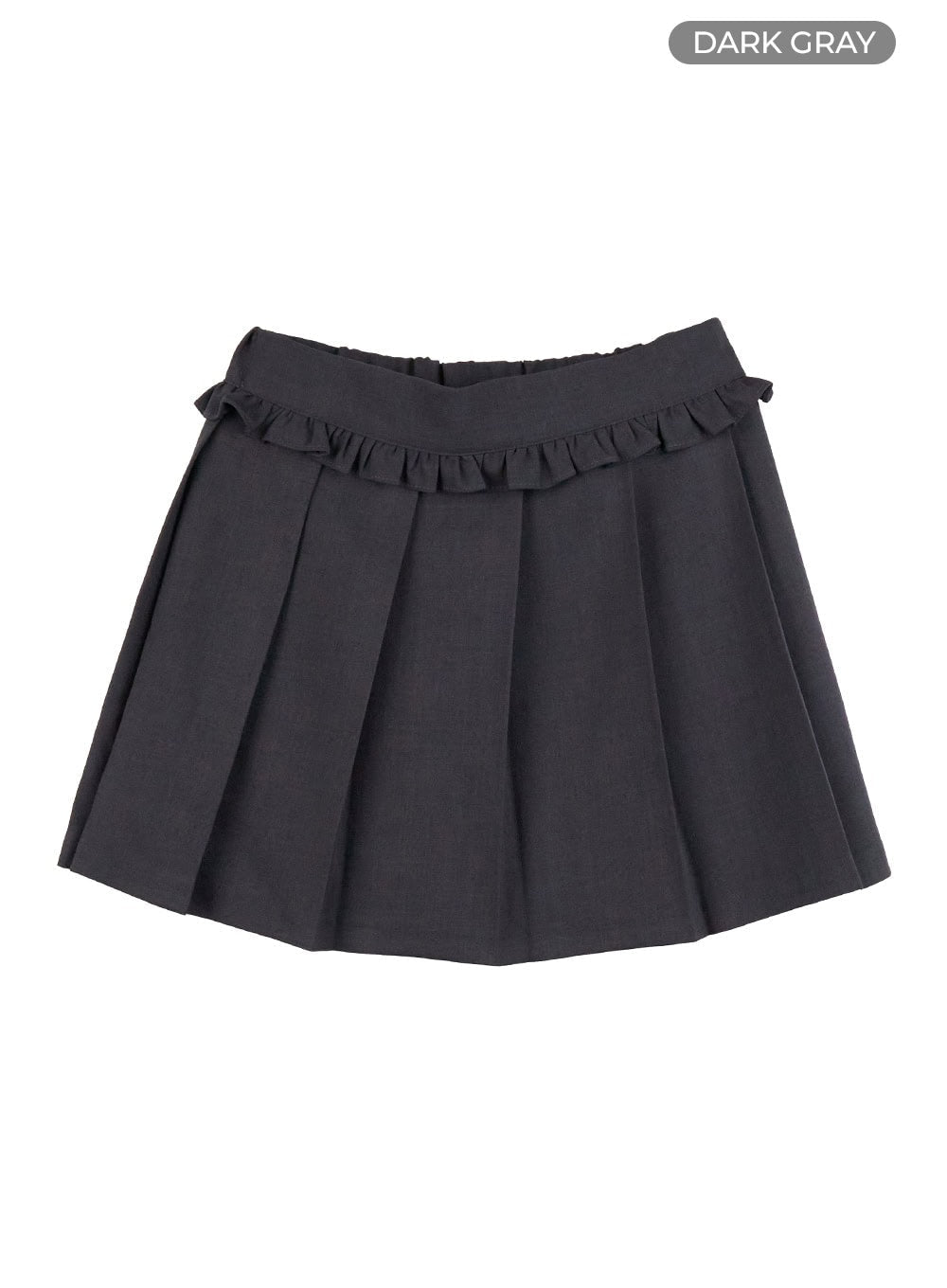 frill-pleated-mini-skirt-oo421 / Dark gray