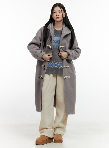 hooded-duffle-trench-coat-on408 / Gray