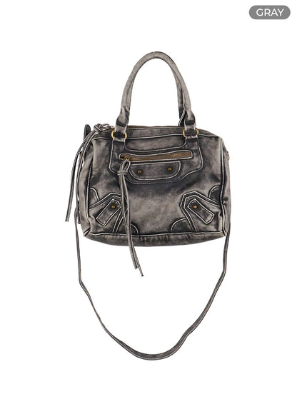 stud-embellished-shoulder-bag-co418 / Gray