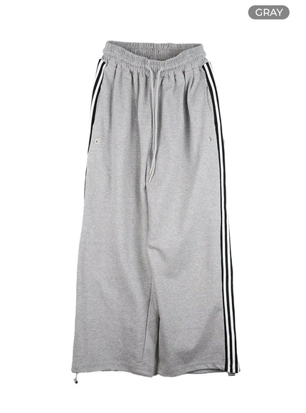 snap-button-track-sweatpants-cg430 / Gray