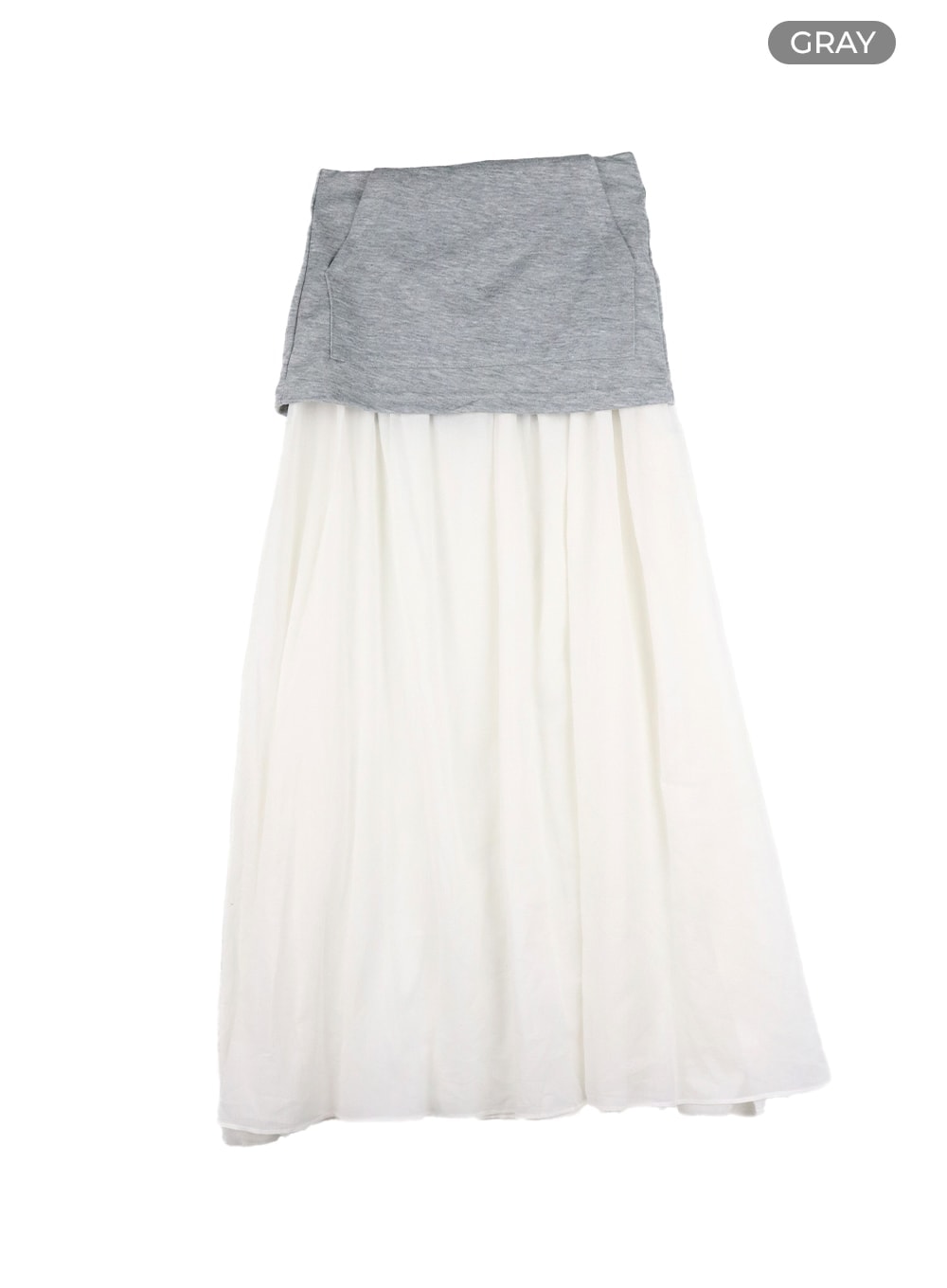 sheer-layered-maxi-skirt-cm426 / Gray