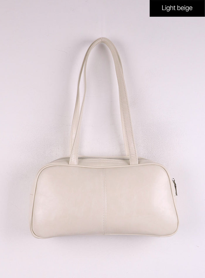 faux-leather-shoulder-bag-cj426 / Light beige