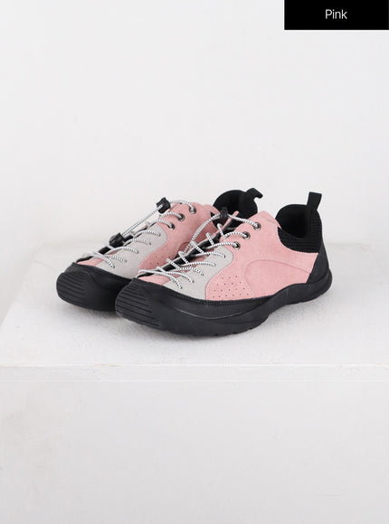 color-block-suede-sneakers-od327 / Pink