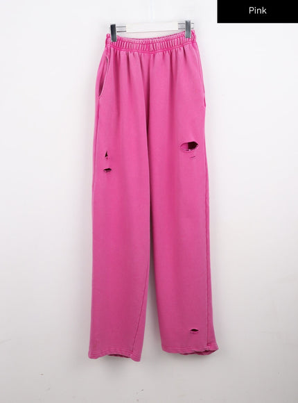 cut-out-cotton-wide-pants-co327 / Pink