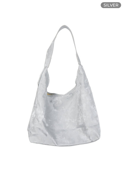 basic-faux-leather-shoulder-bag-og416 / Silver