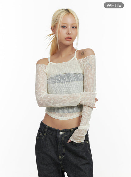 sheer-bliss-off-shoulder-crop-top-co415 / White