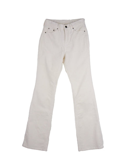 thermal-slim-fit-bootcut-pants-cj513 / White