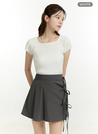 cable-square-neck-sweater-ou428 / White