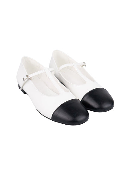 faux-leather-buckle-loafers-co431 / White