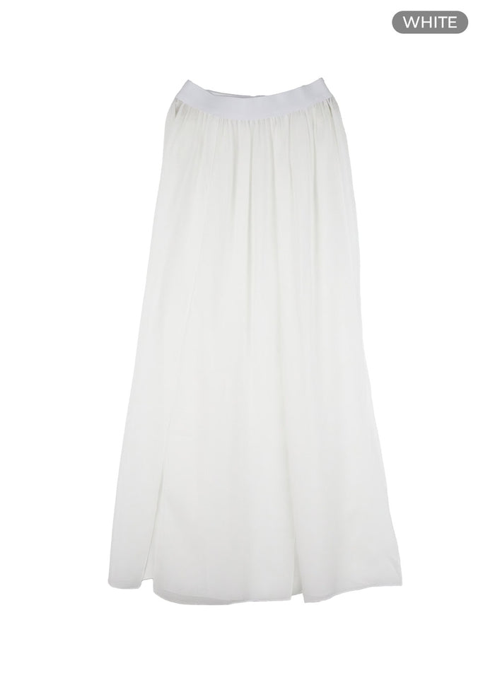 deep-slit-mesh-maxi-skirt-ou403 / White