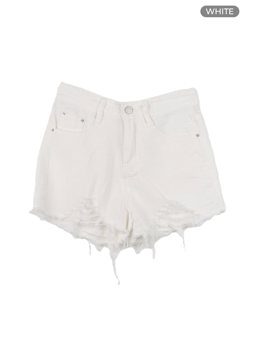 destroyed-denim-shorts-oa425 / White
