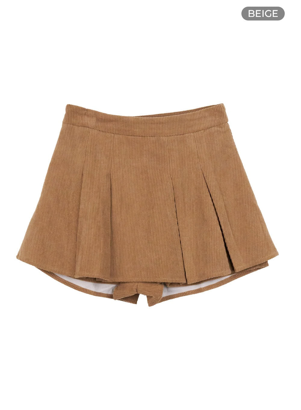 pleated-chic-mini-skirt-co417 / Beige